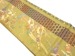 花笠に籠目模様織出し　袋帯